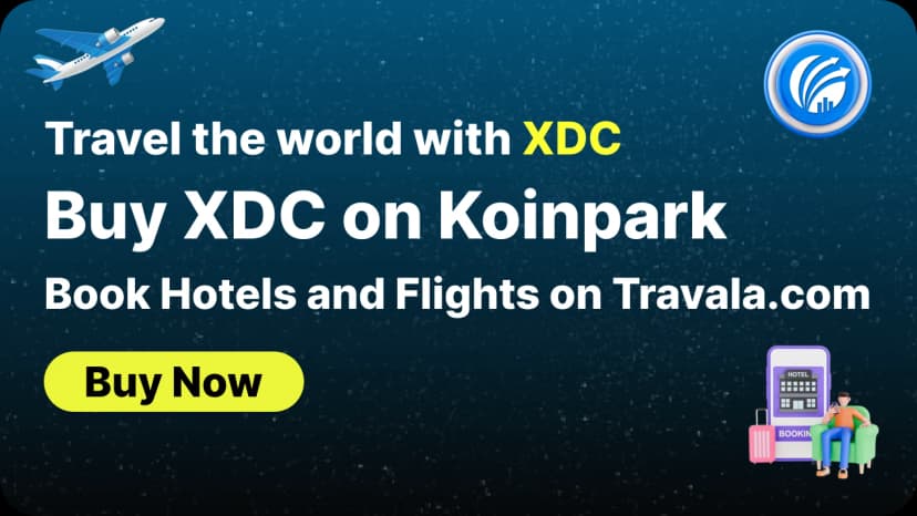 Travel the World with XDC | Buy on Koinpark, Book Hotels and Flights on Travala.com