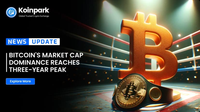 Bitcoin's Market Cap Dominance Reaches Three-Year Peak