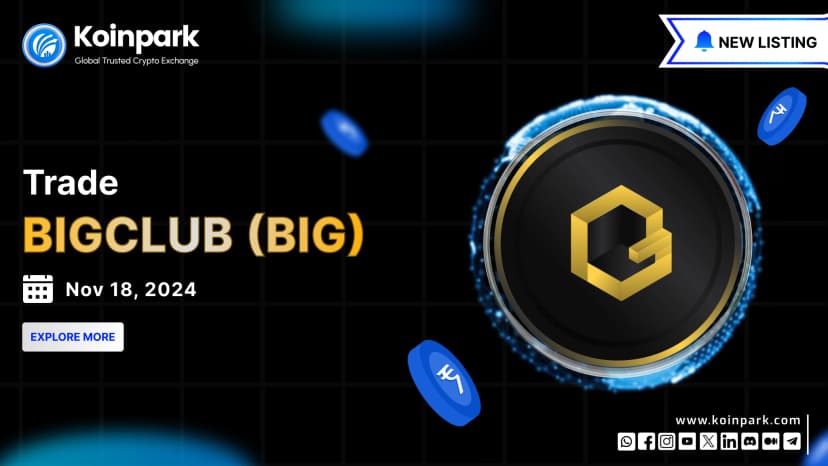 BIGCLUB (BIG) Token is Now Live on Koinpark’s INR Market!