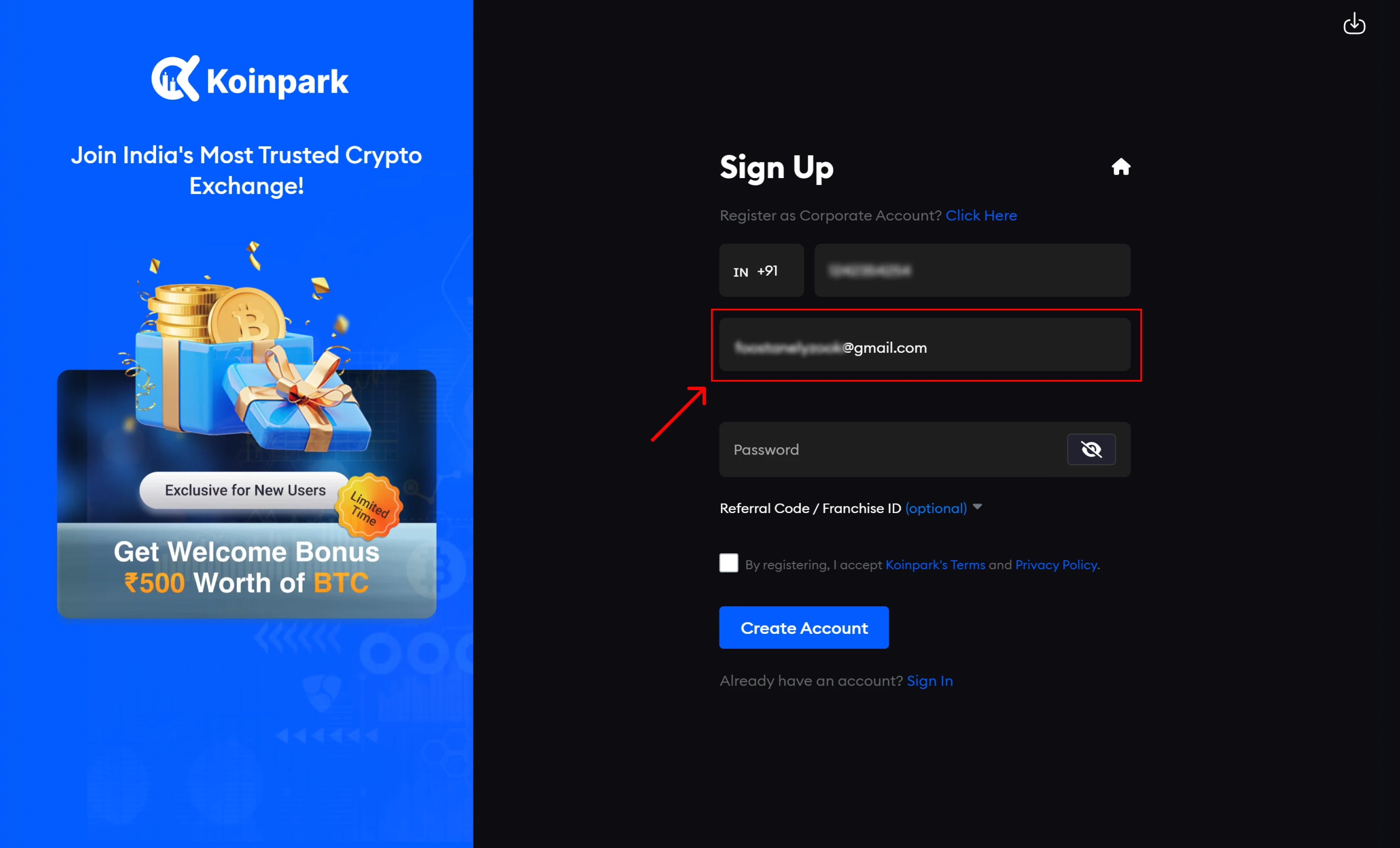 How to Create a Personal Account on Koinpark?