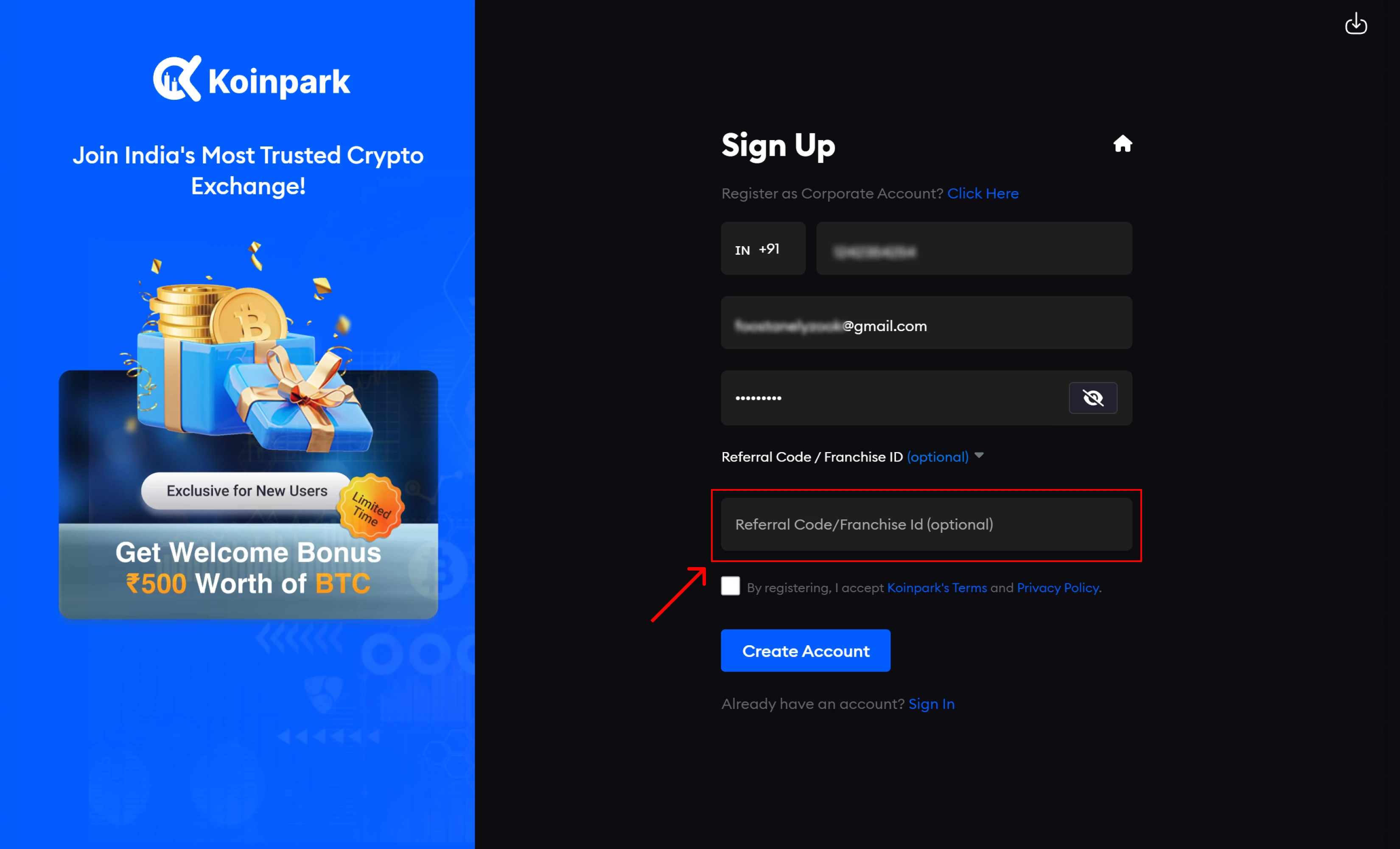 How to Create a Personal Account on Koinpark?