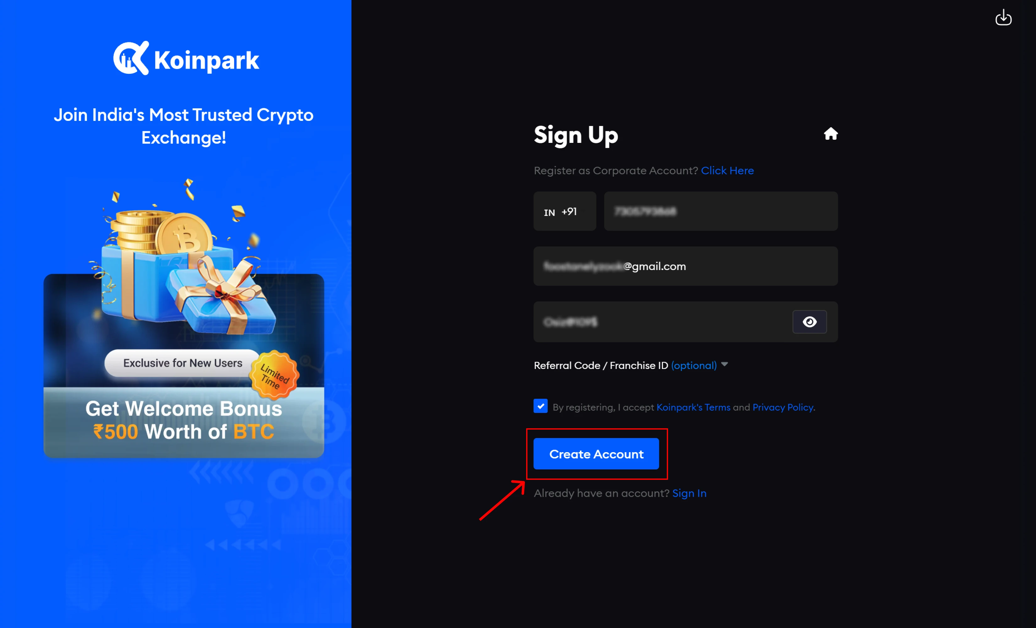 How to Create a Personal Account on Koinpark?